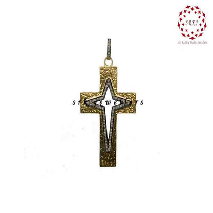 Symbol Of Christian Fancy Designer Cross pendant With Pave Layers, Amazing Christmas Day Cross Necklace, Silver Jewelry