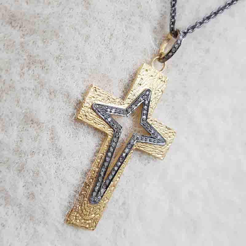 Symbol Of Christian Fancy Designer Cross pendant With Pave Layers, Amazing Christmas Day Cross Necklace, Silver Jewelry