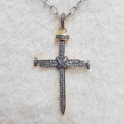 Graceful Looking Cross Pendant With Pave Diamond, Classic Cross Necklace, Christmas Gift, Gift For Favorite One