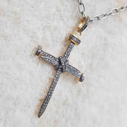 Graceful Looking Cross Pendant With Pave Diamond, Classic Cross Necklace, Christmas Gift, Gift For Favorite One