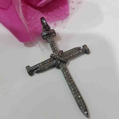 Graceful Looking Cross Pendant With Pave Diamond, Classic Cross Necklace, Christmas Gift, Gift For Favorite One