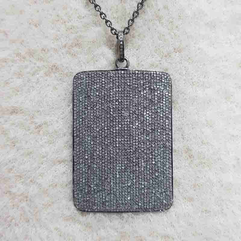 Fully Pave Diamond Handmade Designer Fancy Tag Pendant, Beautiful Tag Necklace, Gift For Special One