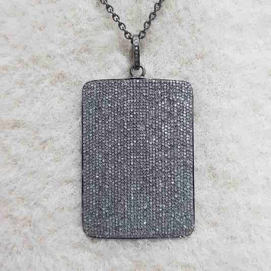 Fully Pave Diamond Handmade Designer Fancy Tag Pendant, Beautiful Tag Necklace, Gift For Special One