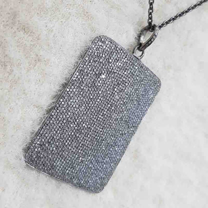 Fully Pave Diamond Handmade Designer Fancy Tag Pendant, Beautiful Tag Necklace, Gift For Special One