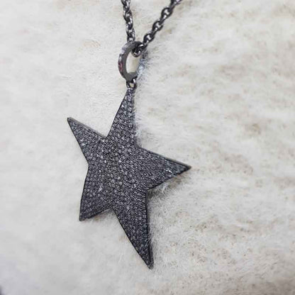 Fully Pave Diamond Handmade Designer Fancy Star Pendant, Star Necklace, Gift For Mom, Mother's Day Gift