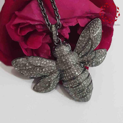 Stunning Fancy Designer Pave Diamond Butterfly Pendant, Gift For Love, Anniversary Gift