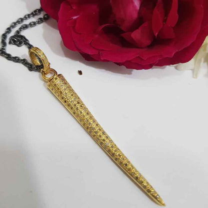 Black Beautiful Spike Pendant, Stylish Spike Necklace, Gift For Her, Him