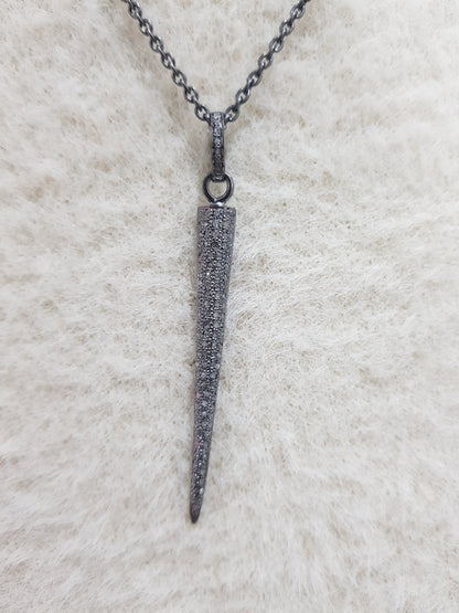 Black Beautiful Spike Pendant, Stylish Spike Necklace, Gift For Her, Him