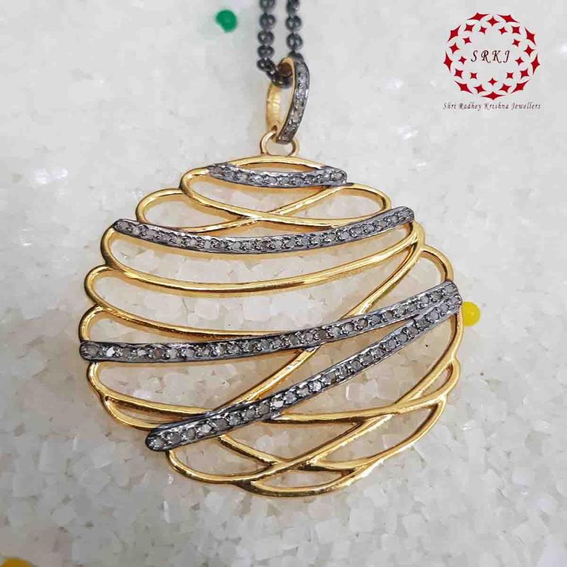 Fancy Designer Round Zigzag Pendant, Unique Round fancy Necklace, Gift For Someone