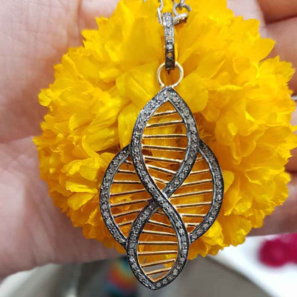 Beautiful Yellow And Black Fancy Designer pendant, Dazzling Dreams Pendant, Silver Jewelry