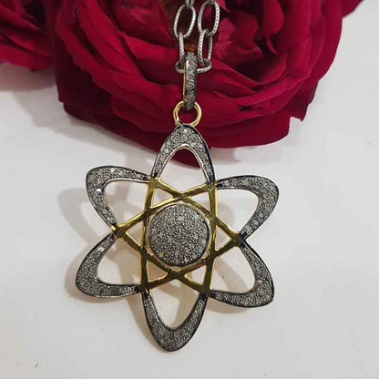 Good Looking Handmade Designer Flower Style Pendant, Unique Star Pendant, silver Jewelry