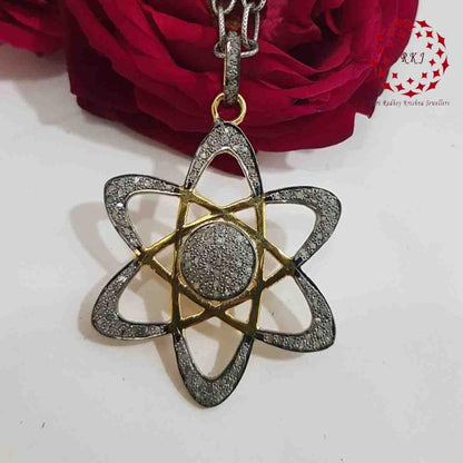 Good Looking Handmade Designer Flower Style Pendant, Unique Star Pendant, silver Jewelry