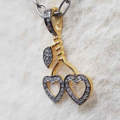 Fancy Designer Pave Diamond Heart With Leaf Pendant, Attractive Heart Necklace, Gift For Someone