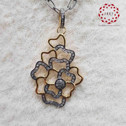 Stunning Designer Flower Pendant, Beautiful Flower Necklace, Gift For Someone, Silver Jewelry