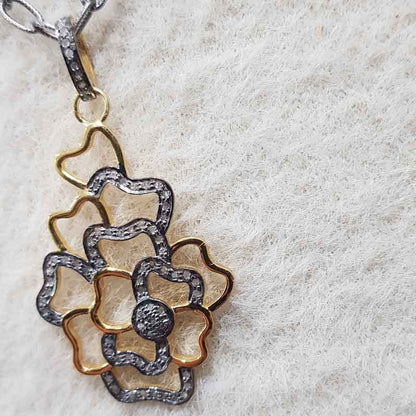 Stunning Designer Flower Pendant, Beautiful Flower Necklace, Gift For Someone, Silver Jewelry