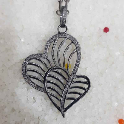 Gorgeous Fancy Heart Designer pendant, Stunning Heart Necklace, Silver Jewelry