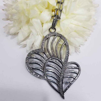 Gorgeous Fancy Heart Designer pendant, Stunning Heart Necklace, Silver Jewelry