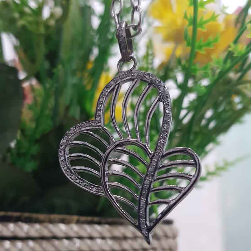 Gorgeous Fancy Heart Designer pendant, Stunning Heart Necklace, Silver Jewelry