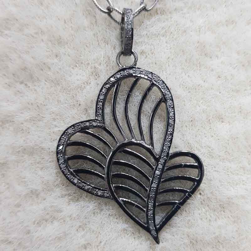 Gorgeous Fancy Heart Designer pendant, Stunning Heart Necklace, Silver Jewelry