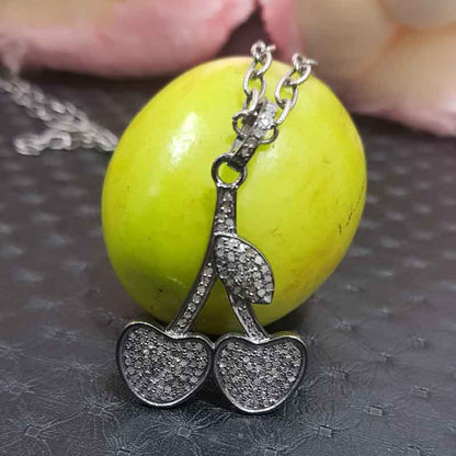 Apple Tree Pendant With Shiny Pave Layers, Apple Tree Designer Necklace, Gift For Her, Him