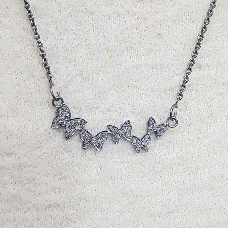 Beautiful Butterflies Pendant, Many Butterfly Necklace, Attractive Pendant, Silver Jewelry