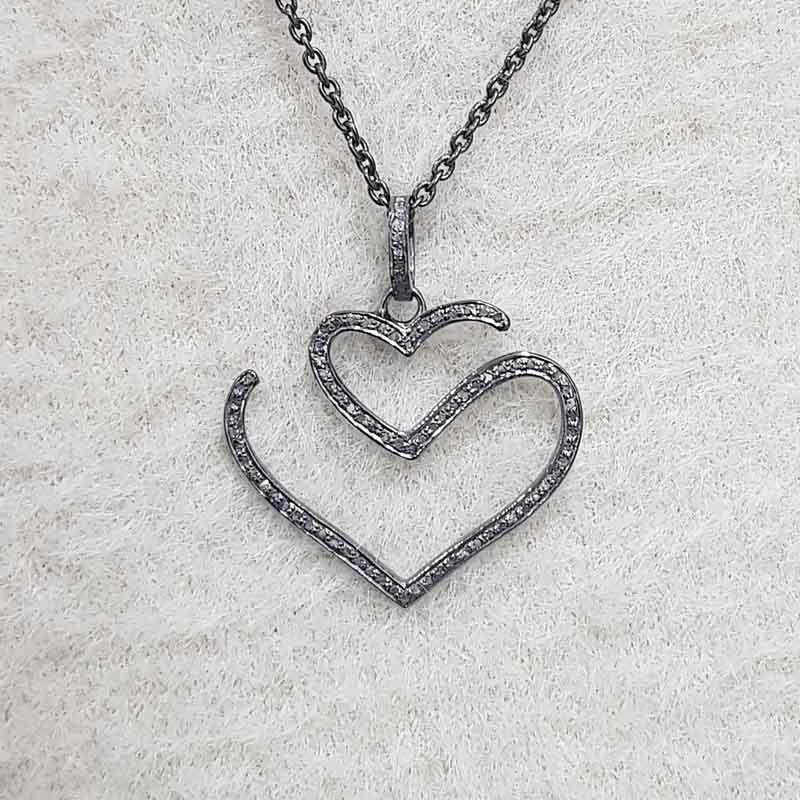 Handmade Designer Heart Style pendant, Stylish Heart Necklace, Silver Jewelry