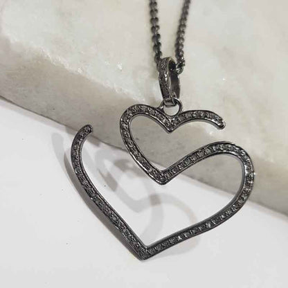 Handmade Designer Heart Style pendant, Stylish Heart Necklace, Silver Jewelry