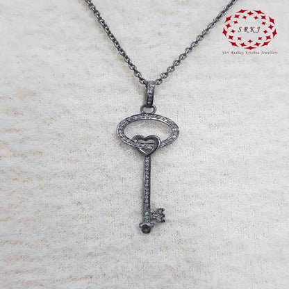 Glorious Key Pendant, Little Heart Key Necklace, Silver Jewelry, Gift For Favorite One