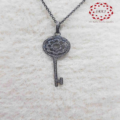 Round Designer Fancy Style key Pendant, Unique Fancy Key Necklace, Gift For Love