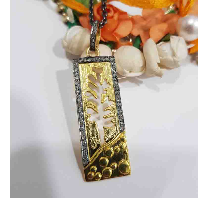 Stunning Yellow And Black Tree Style Tag Pendant, Tree Necklace, Silver jewelry, Gift For Mom