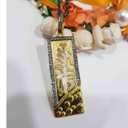 Stunning Yellow And Black Tree Style Tag Pendant, Tree Necklace, Silver jewelry, Gift For Mom