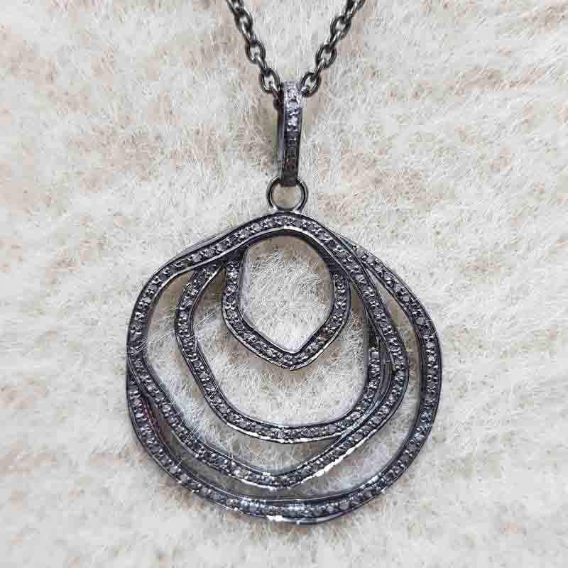 Black Beautiful Fancy Designer Handmade Style Pendant, Fancy Style Necklace, Silver Jewelry