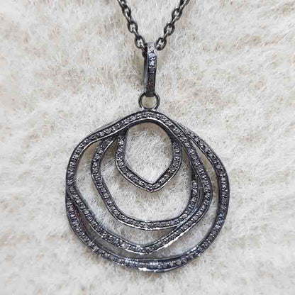 Black Beautiful Fancy Designer Handmade Style Pendant, Fancy Style Necklace, Silver Jewelry