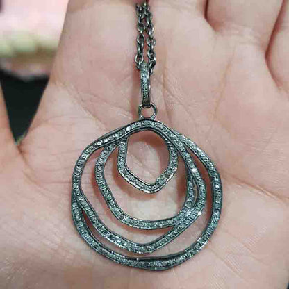 Black Beautiful Fancy Designer Handmade Style Pendant, Fancy Style Necklace, Silver Jewelry