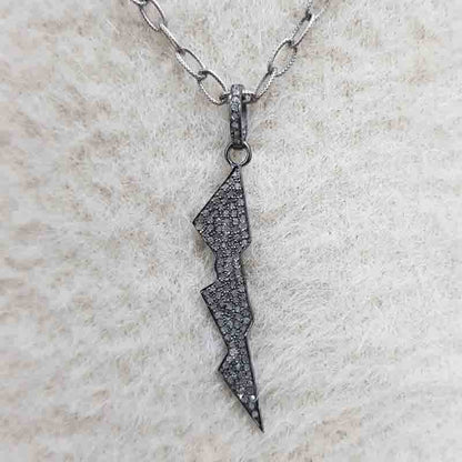 925 Sterling Silver Pave Diamond Fancy Designer Pendant, Fancy Necklace, Silver Jewelry