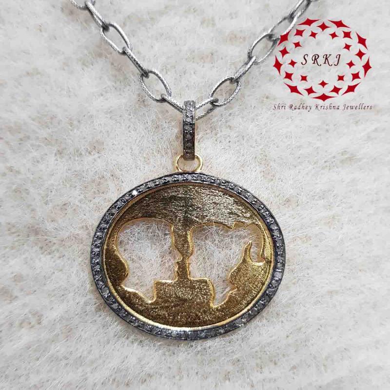 Lovely Love Couple Pendant, Round Love Couple Necklace, Soulmate Connection Couple Gift, Gift For Couple