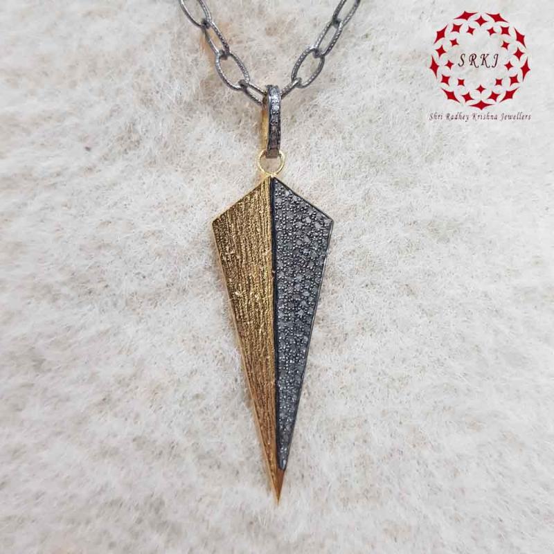 Handmade Arrowhead Designer Sterling Silver Pendant, Arrowhead Necklace, Silver Jewelry