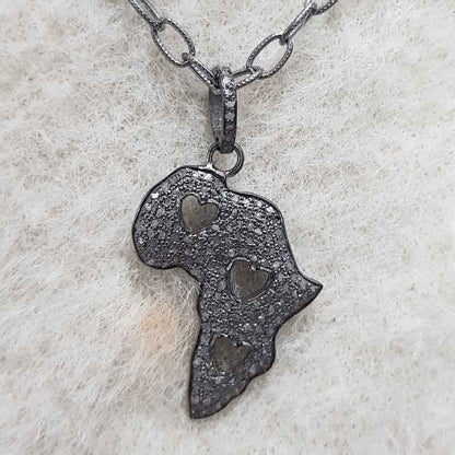 Attractive Fully Pave Diamond Fancy Design Silver Pendant, Little heart Fancy Necklace, Silver Jewelry