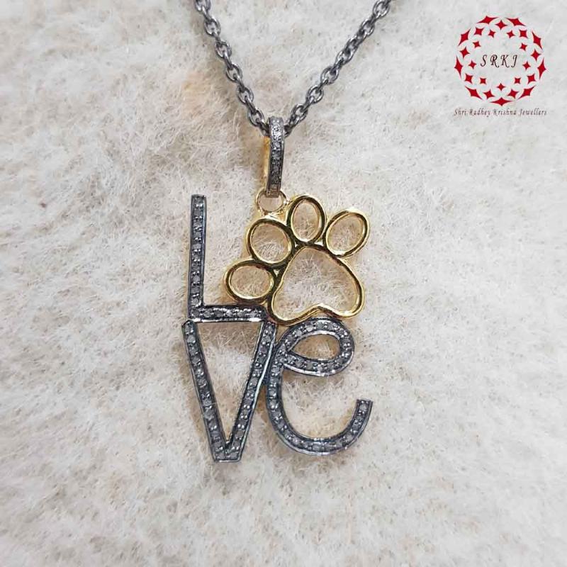 Natural Handmade Love Designer Fanciable Silver Pendant, Anniversary Gift, Gift For Love