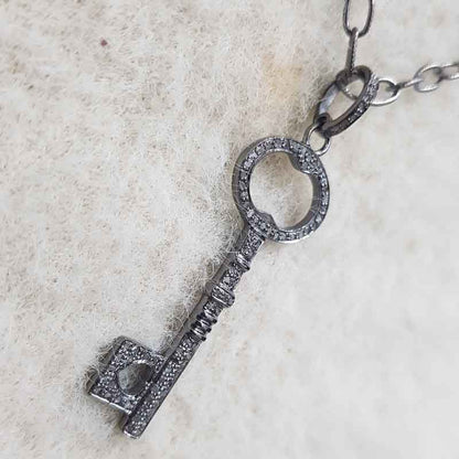 Beautiful Designer Key Pendant, Stylish Key Necklace, Silver Jewelry