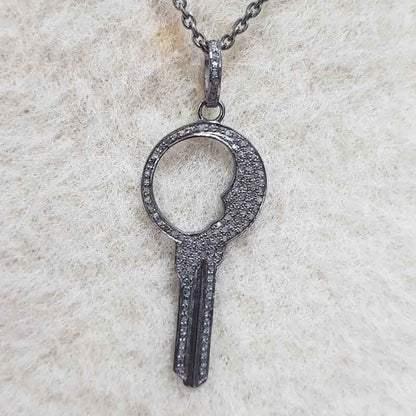 Stylish Key Design 925 Sterling Silver Pendant, Key Necklace, Silver Jewelry