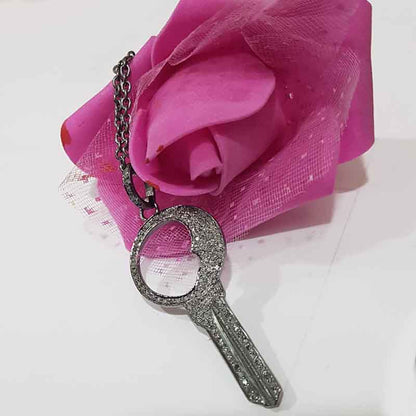 Stylish Key Design 925 Sterling Silver Pendant, Key Necklace, Silver Jewelry