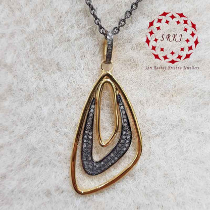 Fancy Designer Pave Diamond Pendant, Shiny Look Fancy Necklace, Gift For Someone