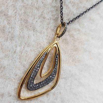 Fancy Designer Pave Diamond Pendant, Shiny Look Fancy Necklace, Gift For Someone