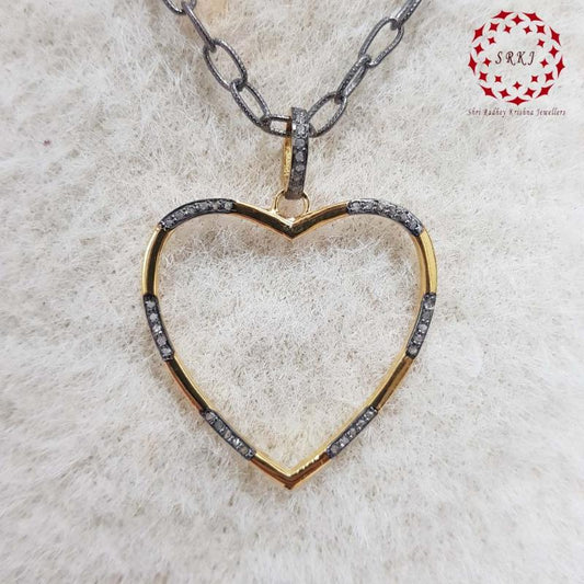 Black And Yellow Charming Heart Pendant, Shiny And Bright Heart Necklace, Gift For Love, Wedding Gift