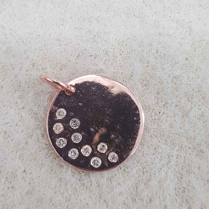 Small Round Rose gold Charm, minimalist Round Rose Gold Disk, Silver Jewelry, Gift For Someone