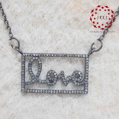 Love Word Pendant With Handmade Jewelry, Gift For Love, Anniversary Gift