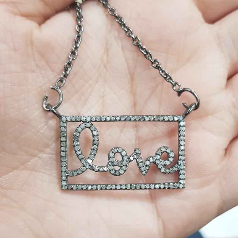 Love Word Pendant With Handmade Jewelry, Gift For Love, Anniversary Gift