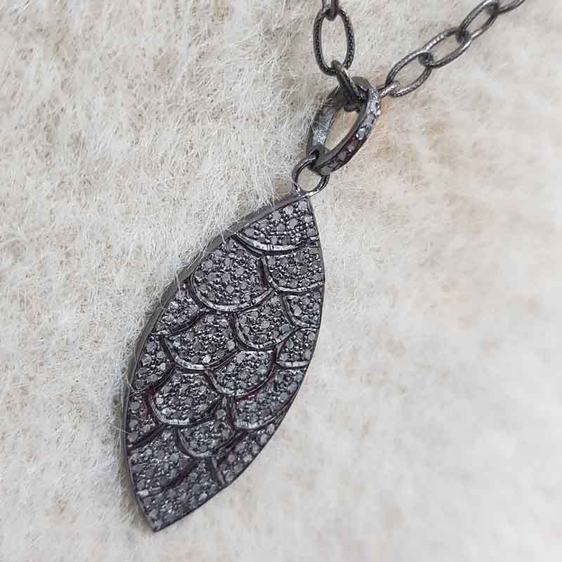 925 Solid Sterling Silver Handmade Designer Fancy Pendant, Fully Diamond Necklace, Silver Jewelry