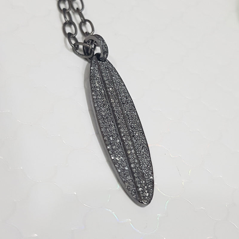 Glorious Fancy Style Pave Diamond Silver Pendant, Fancy Necklace, Silver Jewelry